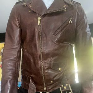 Schott NYC Perfecto Brown Moto leather jacket, size small